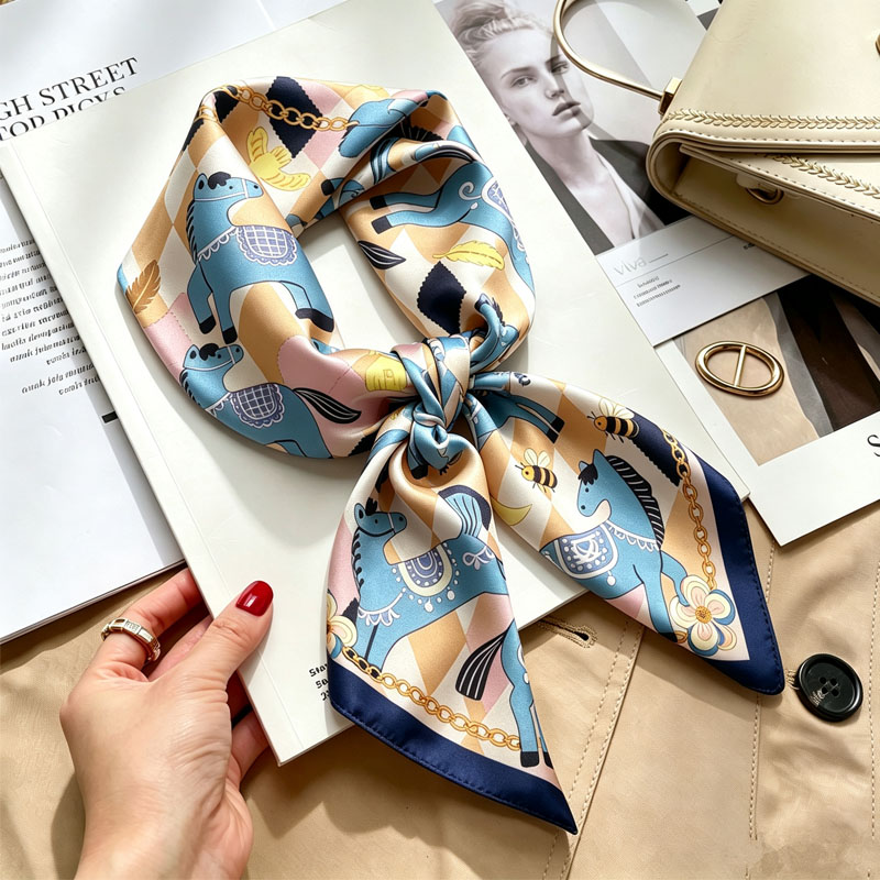 Luxury Skincare Headband - Syal Sutra Wanita 70*70cm Motif Cetak